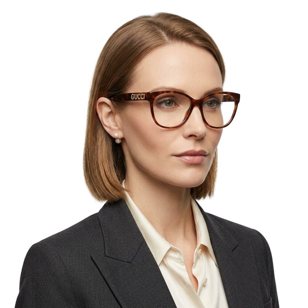 Gucci Havana Cat Eye Frame Acetate Designer Eyeglasses SRP: $550 - Picture 1 of 7
